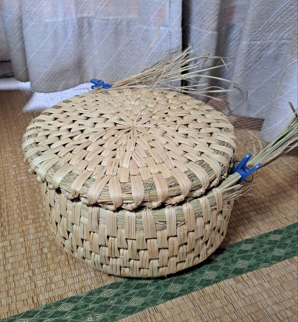 unknow　藁いずみ(稲わら製品)、飯櫃入れaサイズ