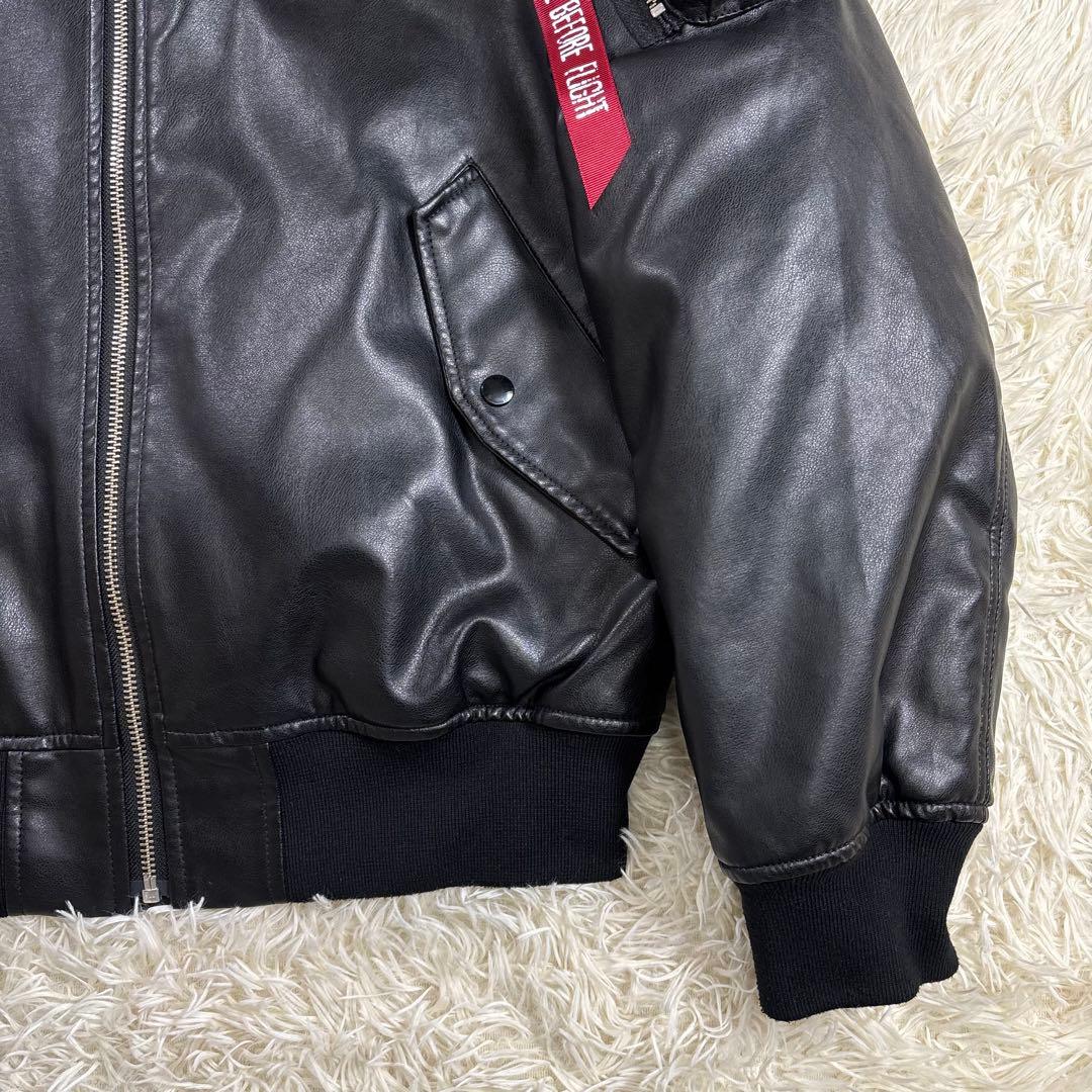 ✨美品✨ 希少XL アルファ MA-1 合皮レザージャケット ALPHA