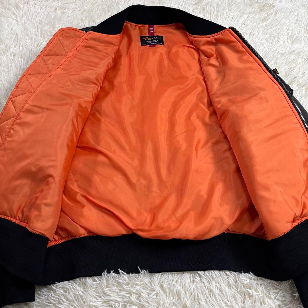 ✨美品✨ 希少XL アルファ MA-1 合皮レザージャケット ALPHA