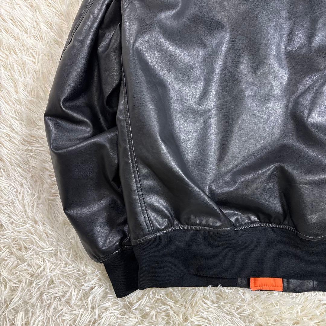 ✨美品✨ 希少XL アルファ MA-1 合皮レザージャケット ALPHA