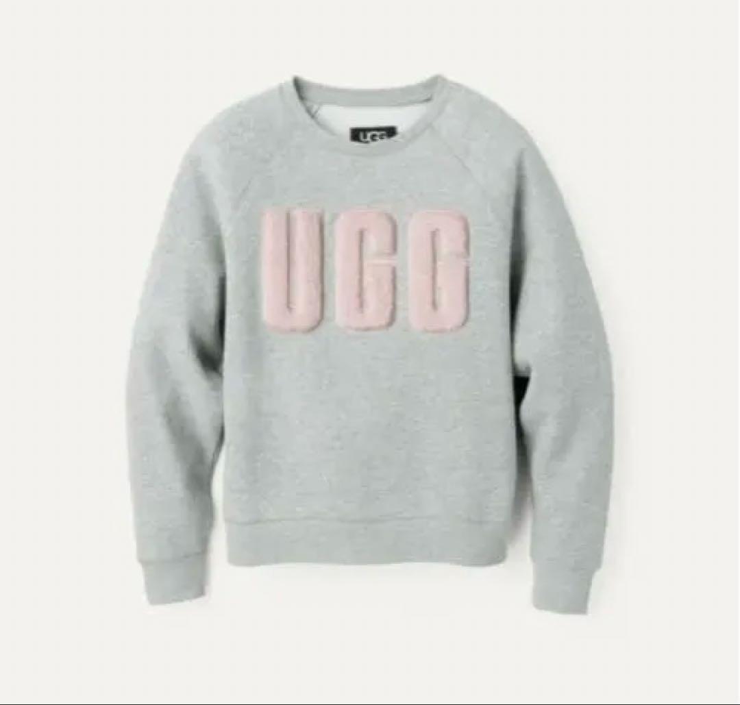 UGG ロゴ　スウェット　グレー　ピンク