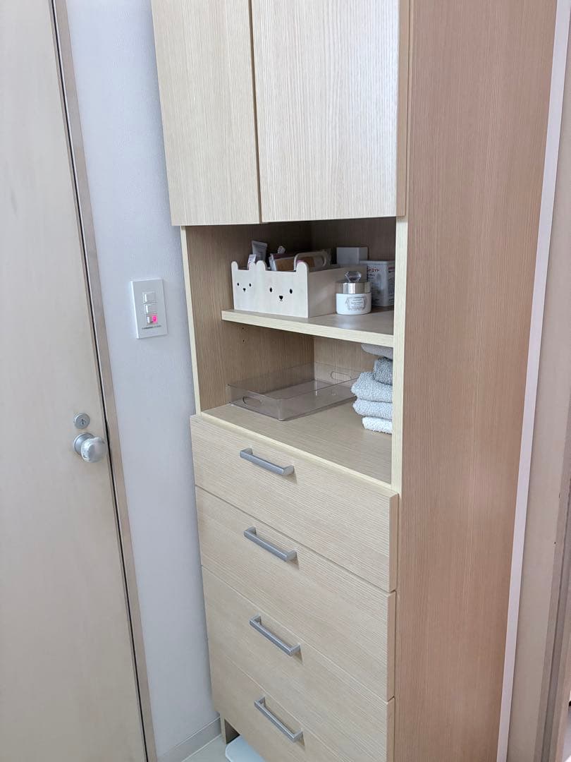 日本製　引出しチェスト　食器棚　ランドリー ナチュラル木目