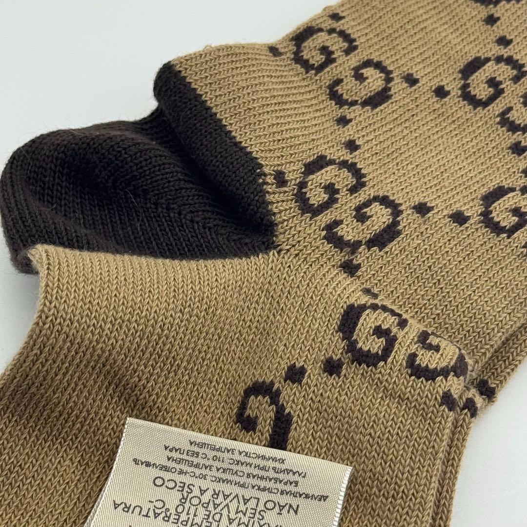 グッチ GGパターン コットンブレンド Mサイズ ソックス 07100.61