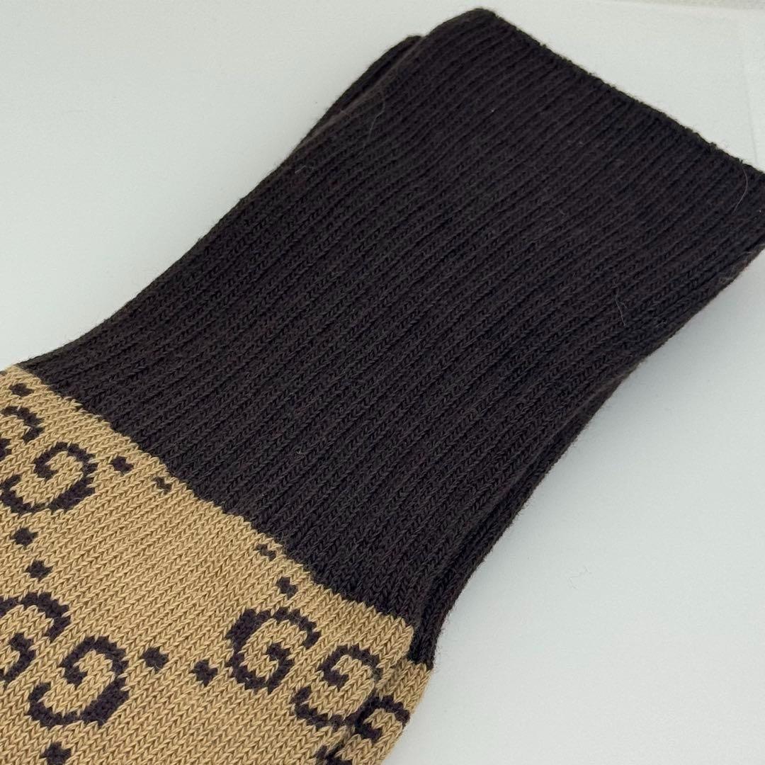 グッチ GGパターン コットンブレンド Mサイズ ソックス 07100.61