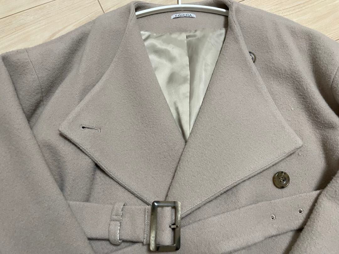 田中亜希子さんコラボCOHINA　コヒナ　ノーカラーショートコート ショート