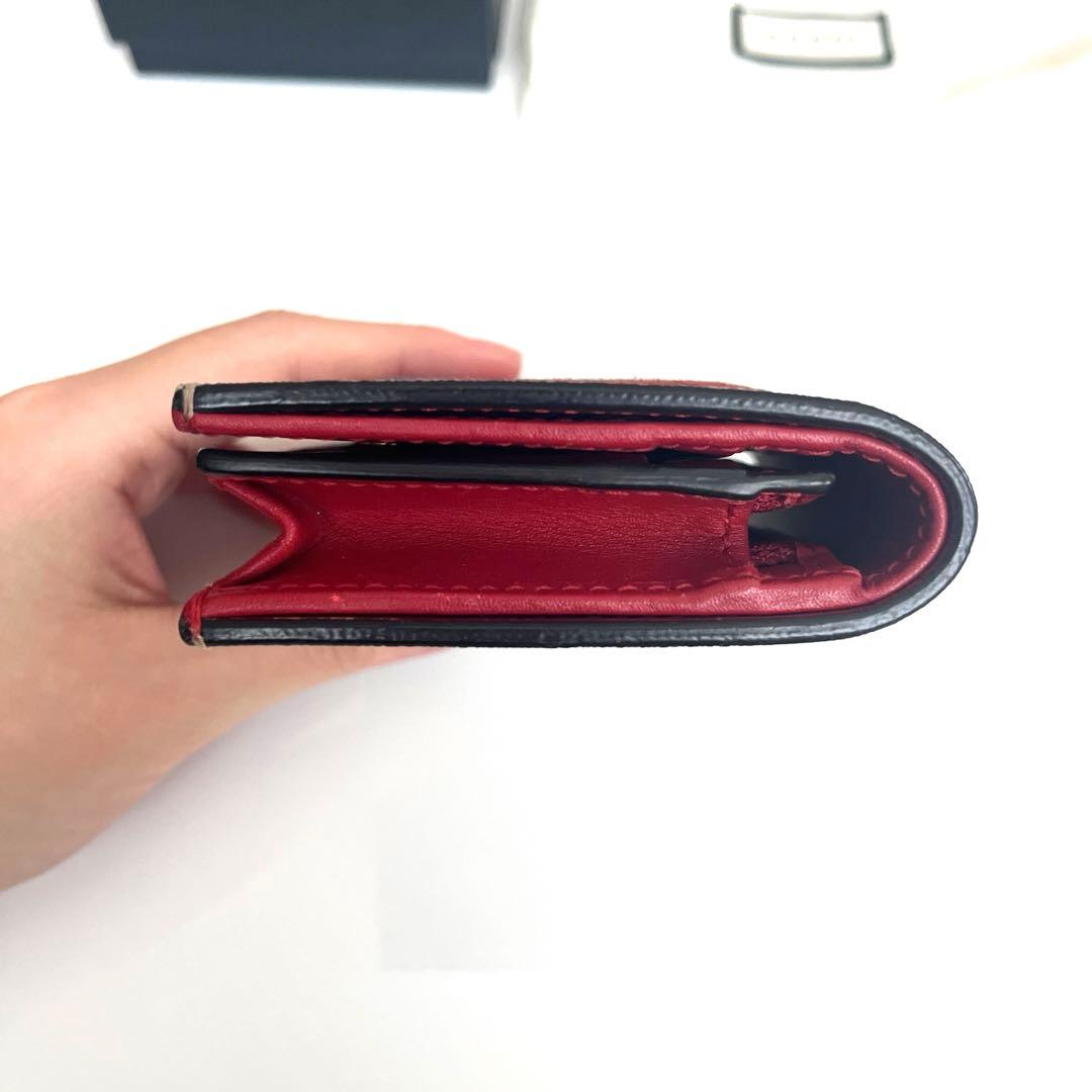 GUCCI GGスプリームミスティックキャット 折りたたみ財布二つ折り猫箱袋付き