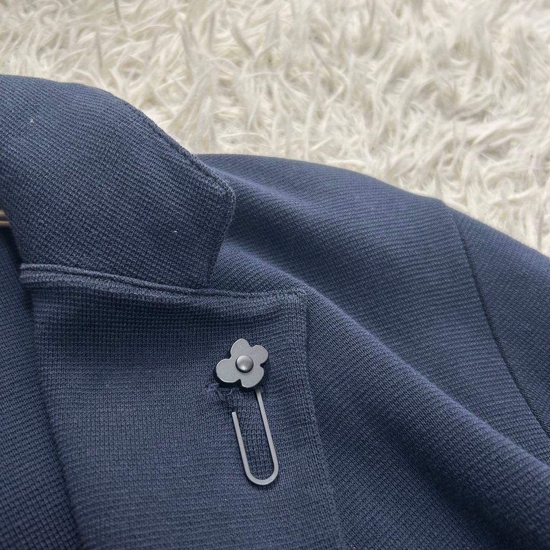 16607✨ラルディーニ コットンミラノリブニットジャケット L ネイビー