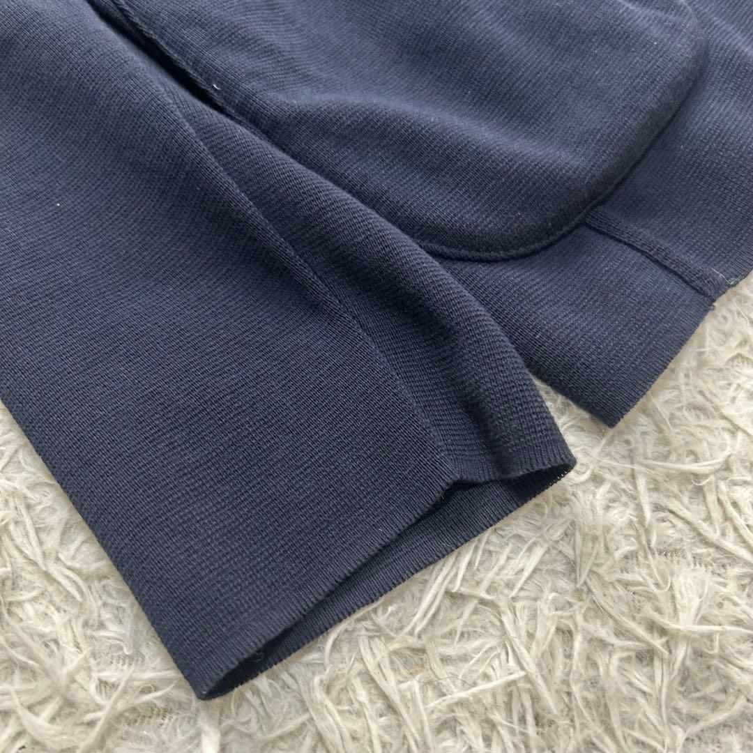 16607✨ラルディーニ コットンミラノリブニットジャケット L ネイビー