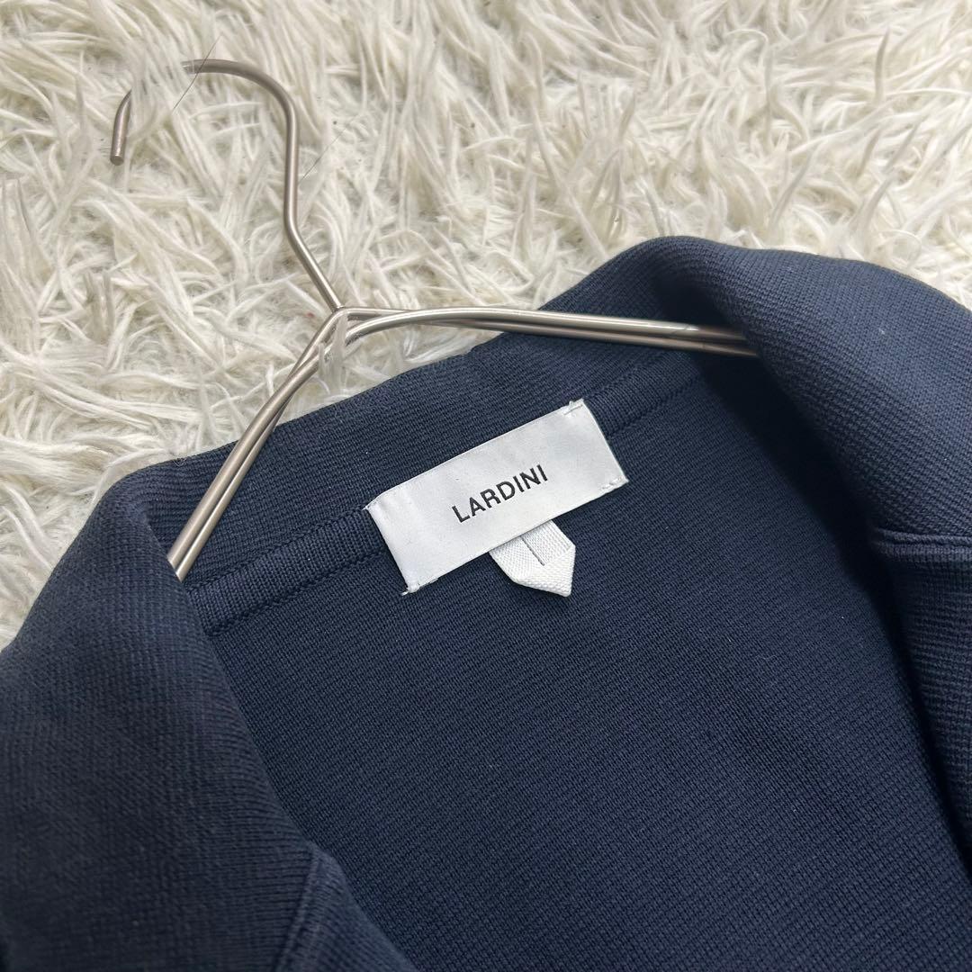 16607✨ラルディーニ コットンミラノリブニットジャケット L ネイビー