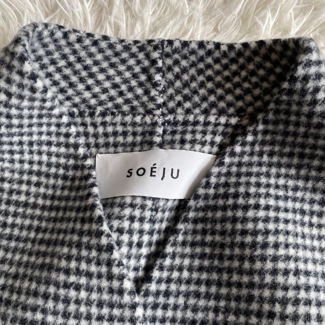 こうぴSOEJU ソージュ ウールリバーミディコート　千鳥