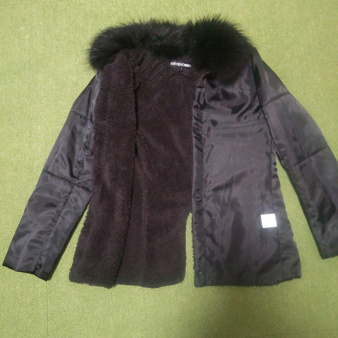 5351 POUR LES HOMMES ファー・ボア付きコート