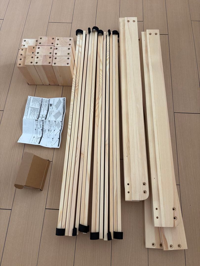 美品！　ナチュラルウッド セミダブルベッドフレーム