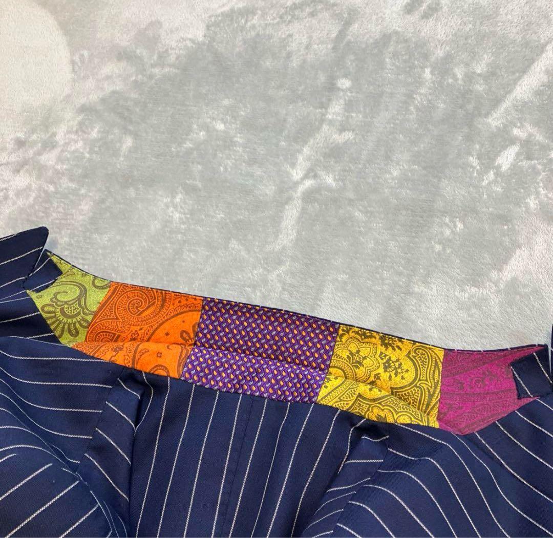 希少デザイン✨ ETRO セットアップスーツ　総柄　動物　ストライプ　シルク