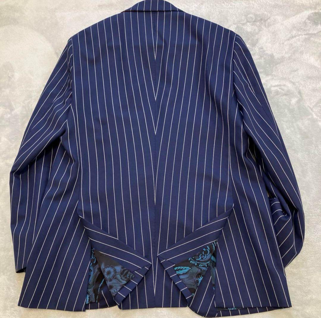 希少デザイン✨ ETRO セットアップスーツ　総柄　動物　ストライプ　シルク