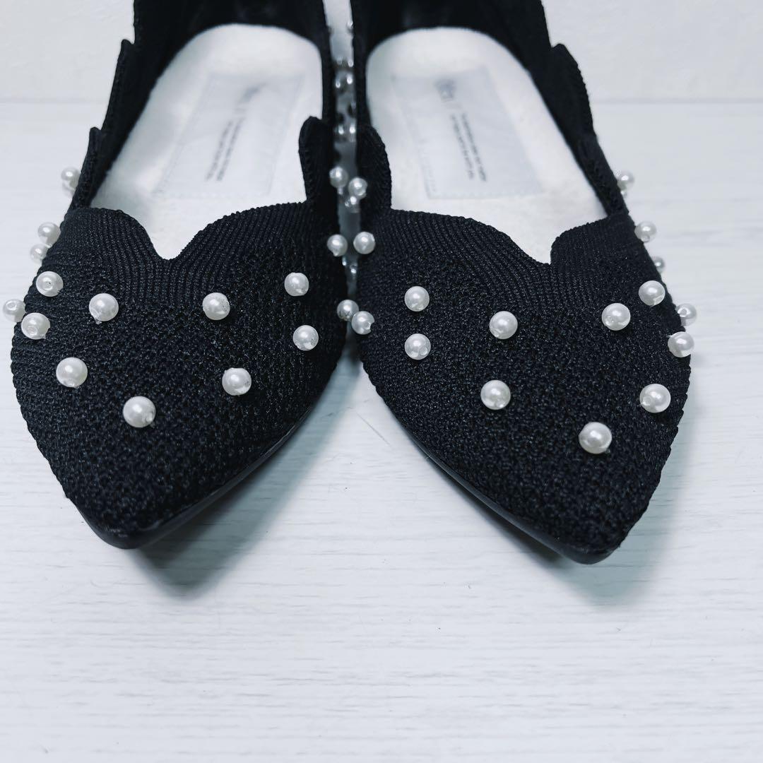 オッフェン öffen 25㎝ パール フラットシューズ ポインテッドトゥ