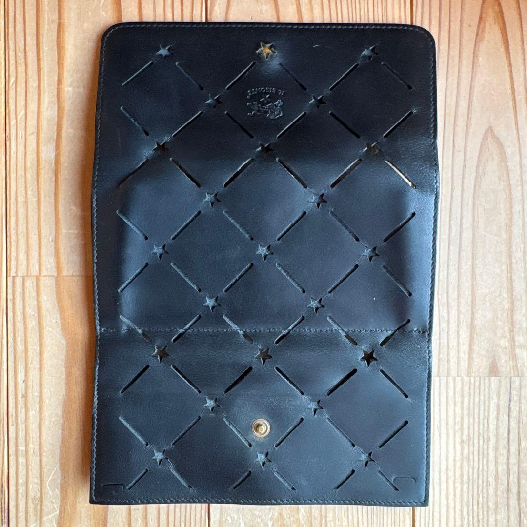 【レア＆極美品】IL BISONTE スターパンチングWフラップ 長財布☆