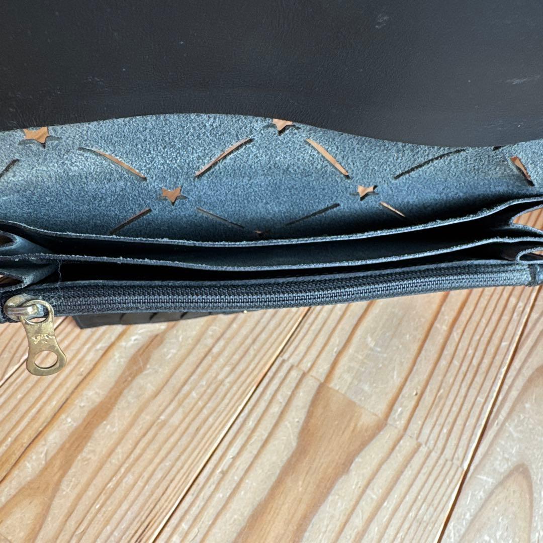 【レア＆極美品】IL BISONTE スターパンチングWフラップ 長財布☆