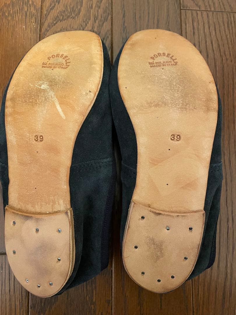 未使用 A.P.C. porselli バレエシューズ スウェード ネイビー