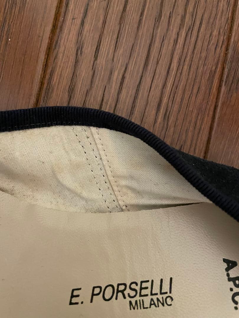 未使用 A.P.C. porselli バレエシューズ スウェード ネイビー