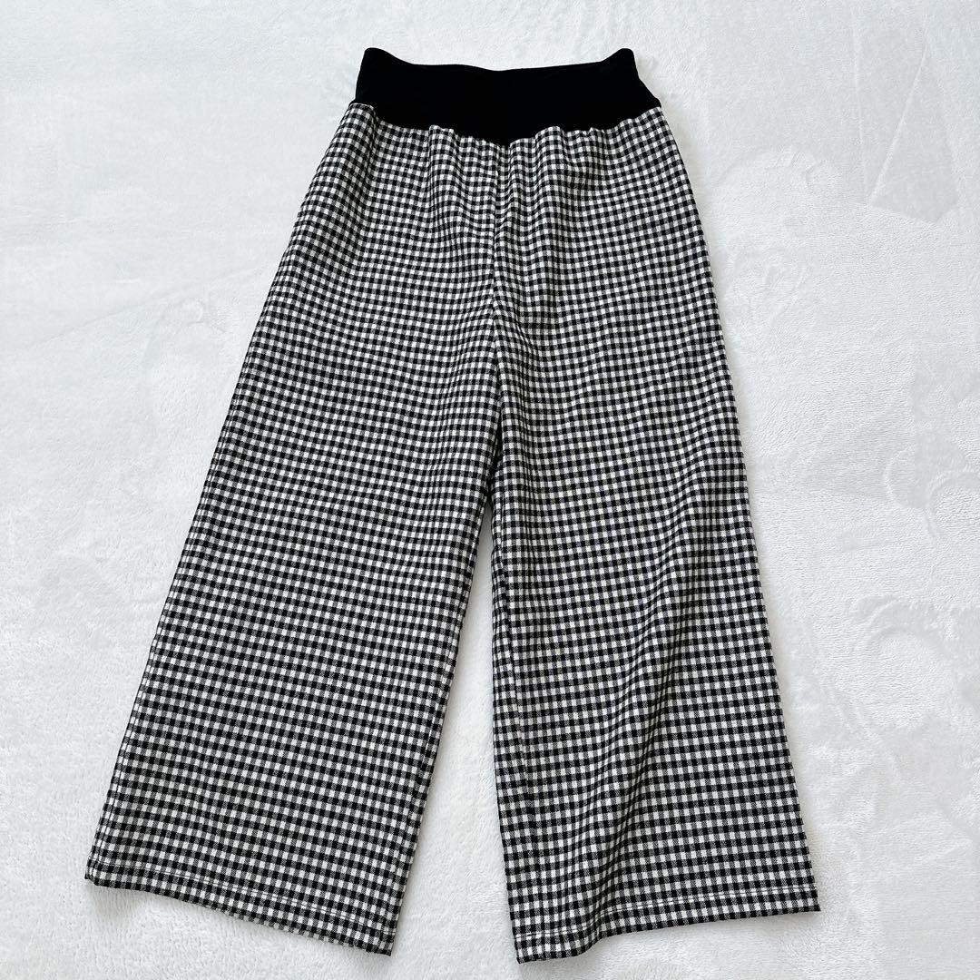【美品】BEARDSLEY ビアズリー　ウエストリブ　チェックワイドパンツ　S