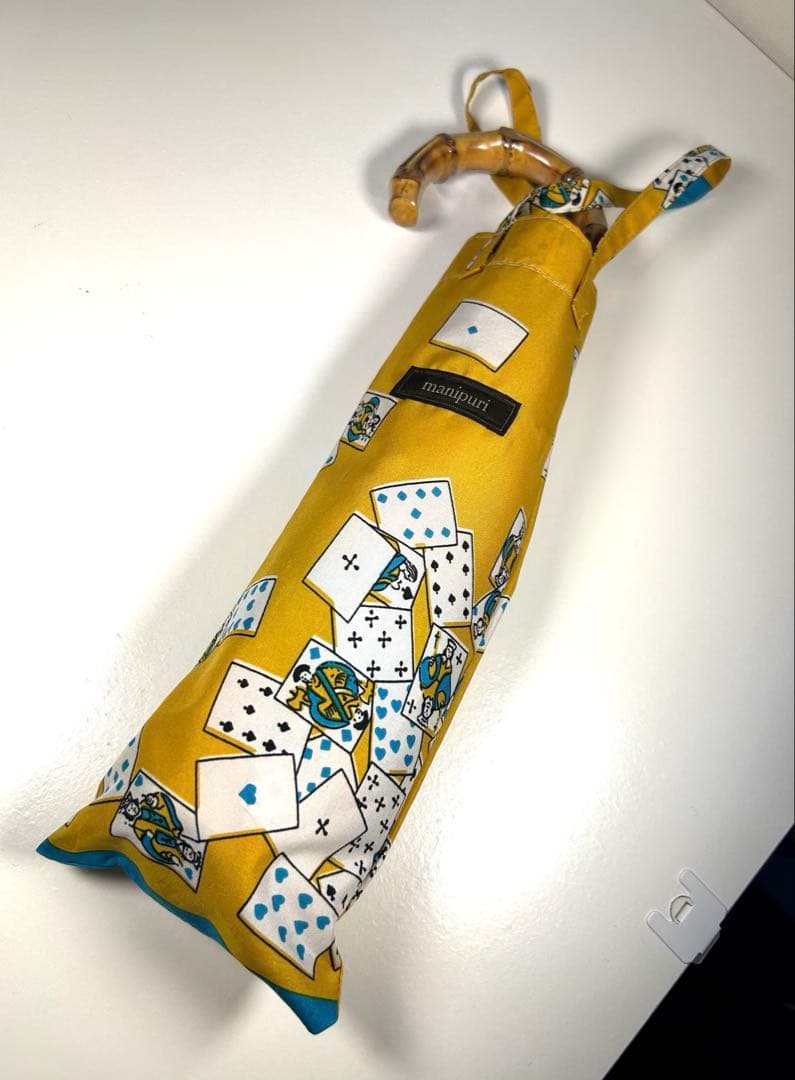 manipuri マニプリ 晴雨兼用 折り畳み傘 イエロー トランプ