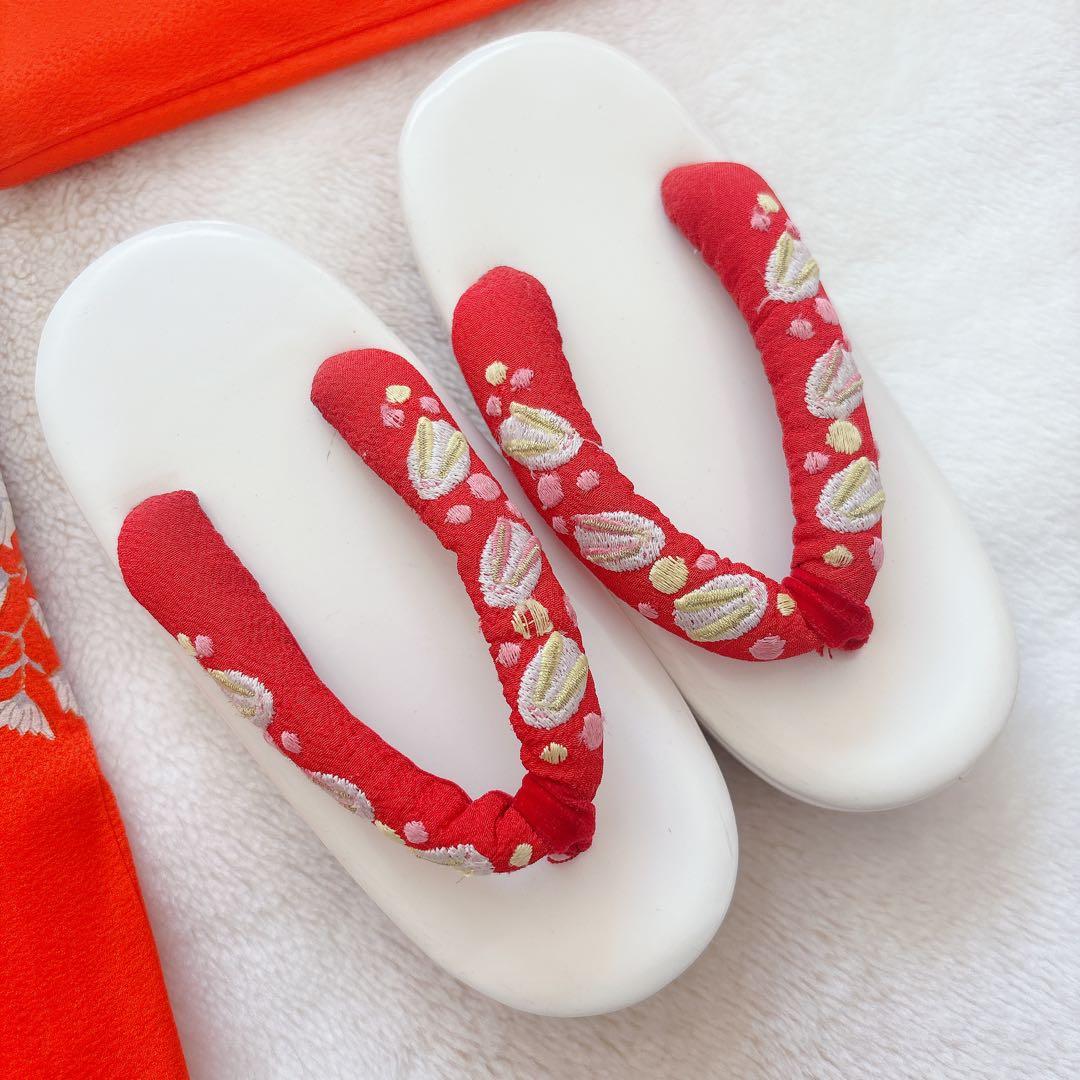 七五三　3歳　アンティーク　着物　被布　セット　草履　長襦袢　女の子　子供着物