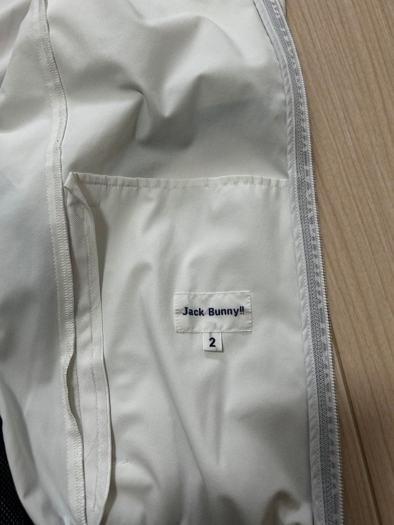 【美品】ジャックバニー ロゴテープ ブルゾン ホワイト サイズ2 レディース L