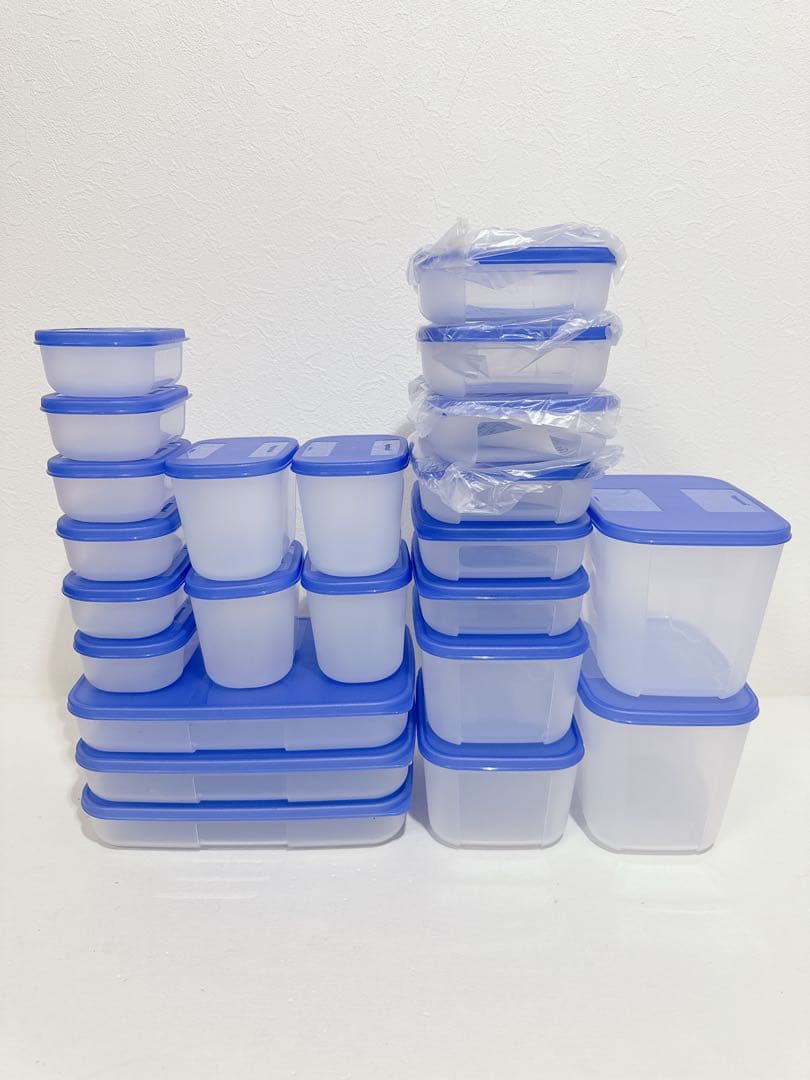 新品　Tupperware　フリーザーメイト　ブルー　23点セット