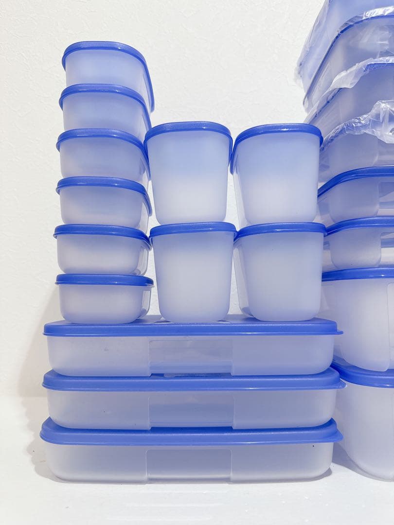 新品　Tupperware　フリーザーメイト　ブルー　23点セット