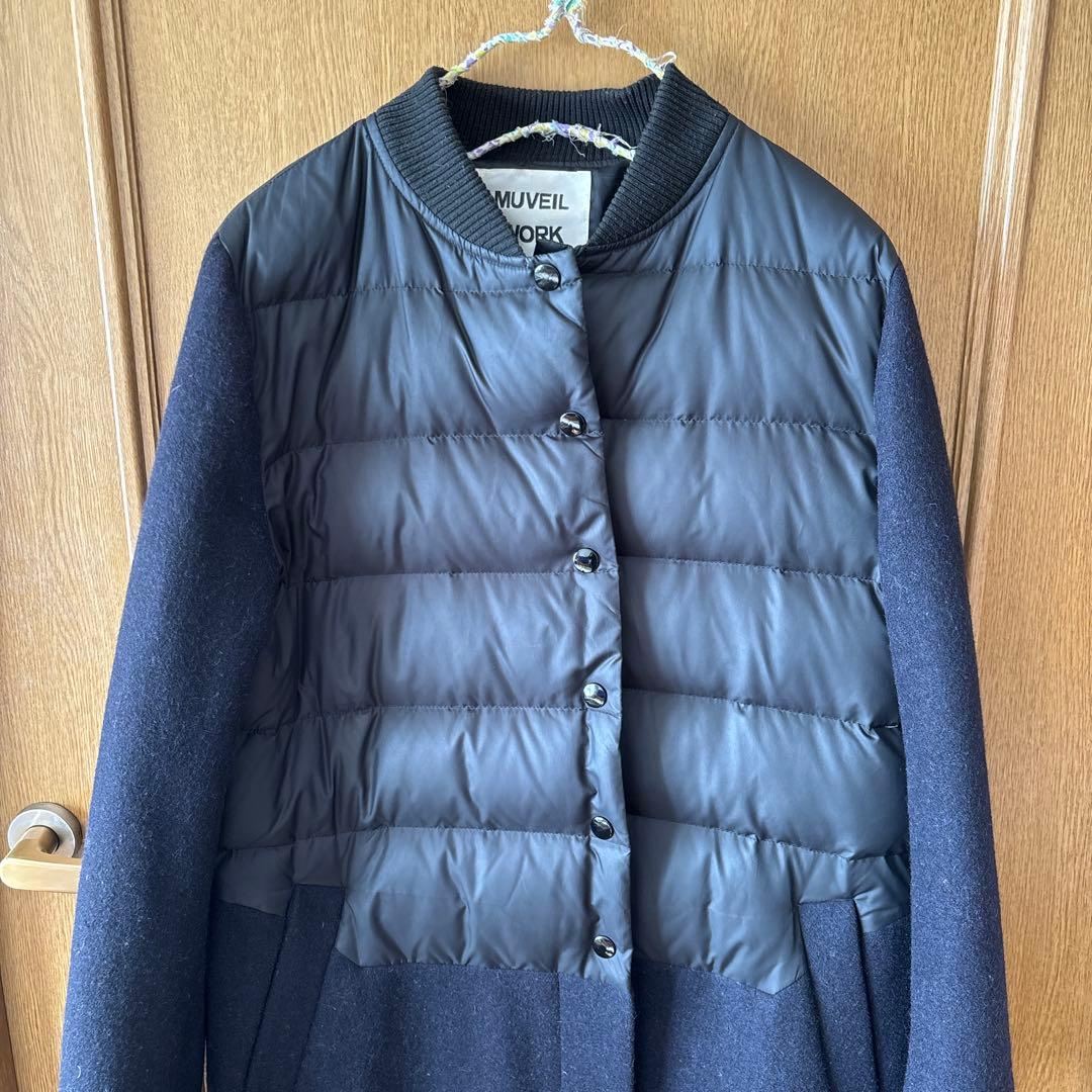【専用】MUVEIL WORK メルトンダウン　ネイビー コート38