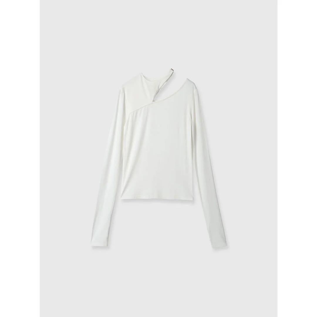 カットアウトトップス ホワイト anuans アニュアンス