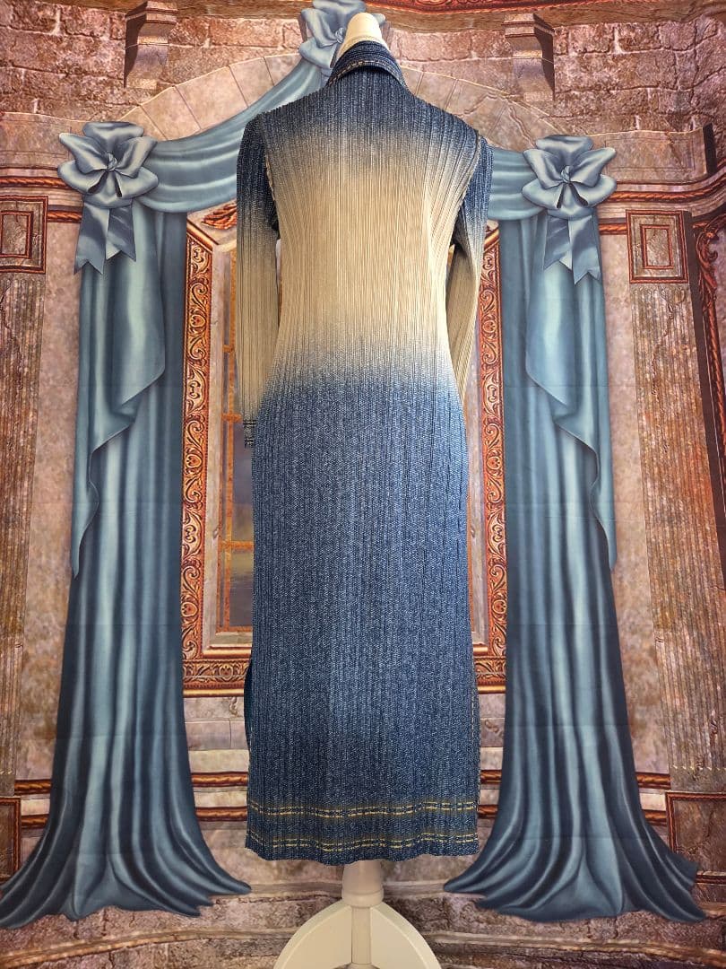 フリー【新品インポートセレクト】高級プリーツスプリングコートデニム調デザイン