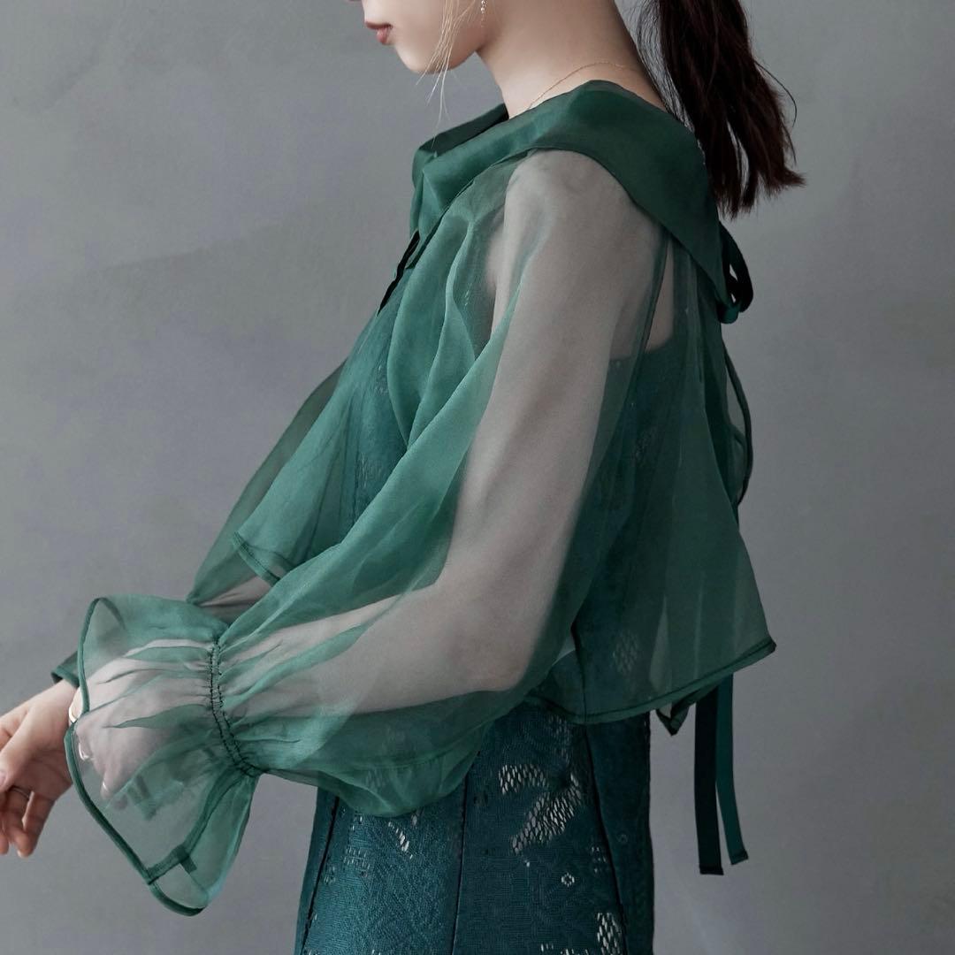 etoll. シアーブラウス&マーメイドキャミソールパーティードレス