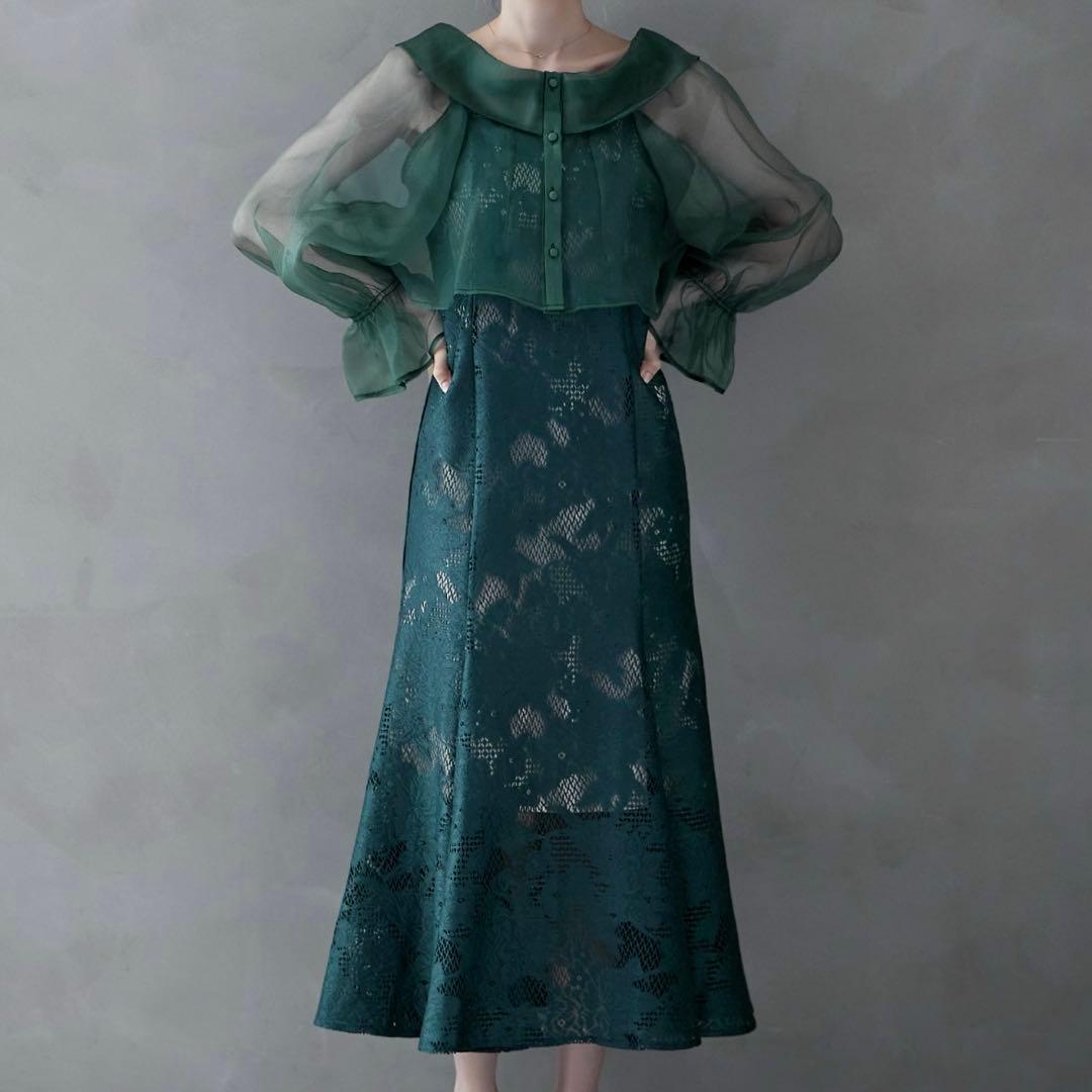 etoll. シアーブラウス&マーメイドキャミソールパーティードレス