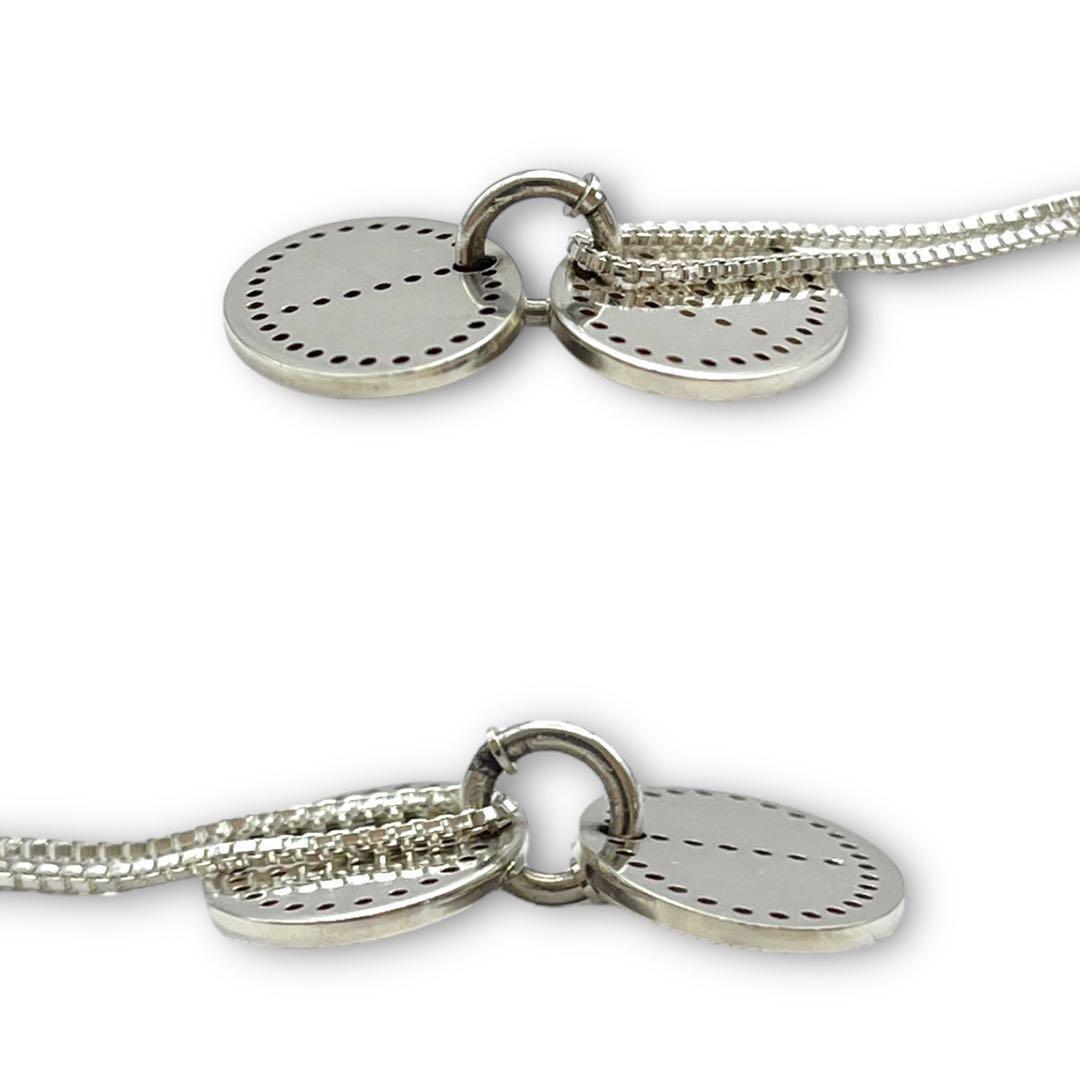 【美品】HERMES エクリプス エブリン パンチング ネックレス シルバー