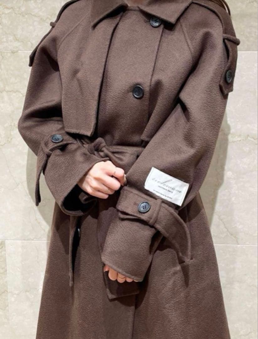 SNIDEL ウロコカシミアスタンドカラーコート ブラウン 0