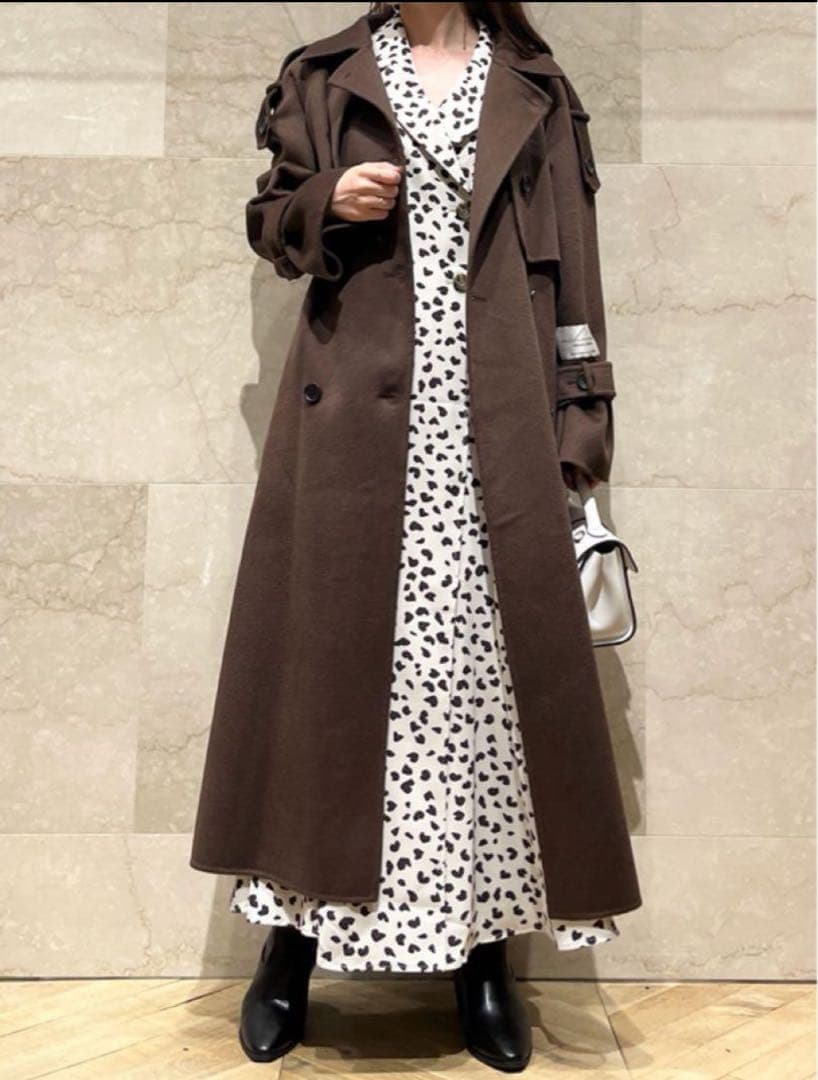 SNIDEL ウロコカシミアスタンドカラーコート ブラウン 0