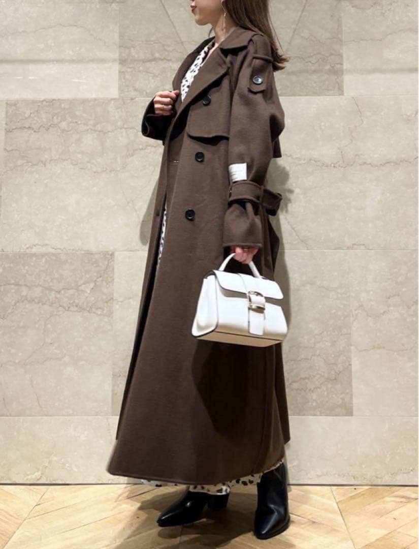 SNIDEL ウロコカシミアスタンドカラーコート ブラウン 0