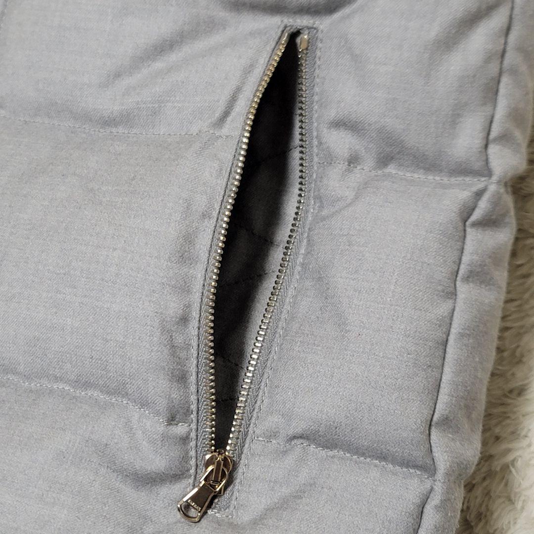 極美品✨タトラス ダウンベスト ラクーンファー カシミヤ混 ダブルジップ グレー