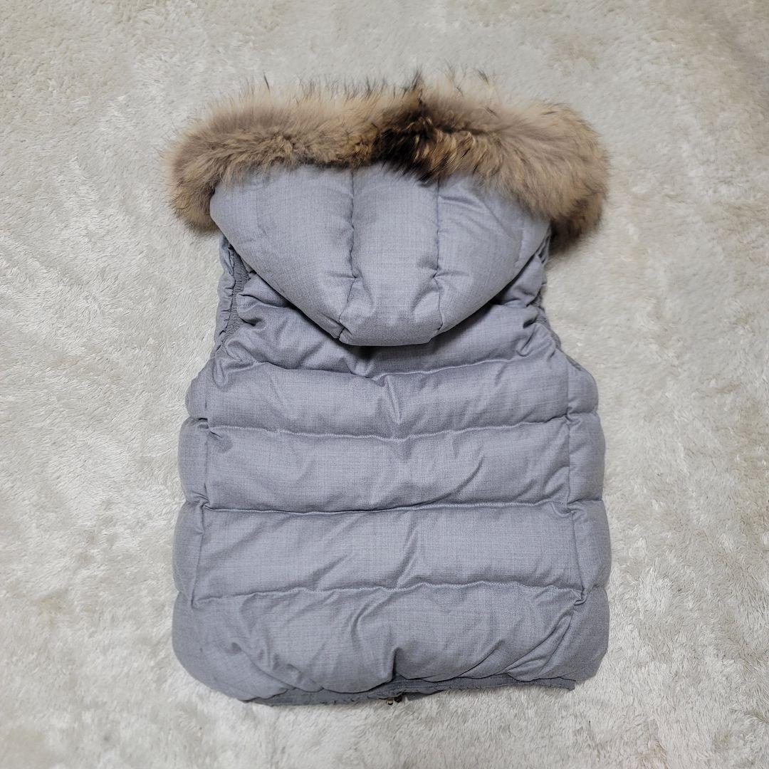 極美品✨タトラス ダウンベスト ラクーンファー カシミヤ混 ダブルジップ グレー