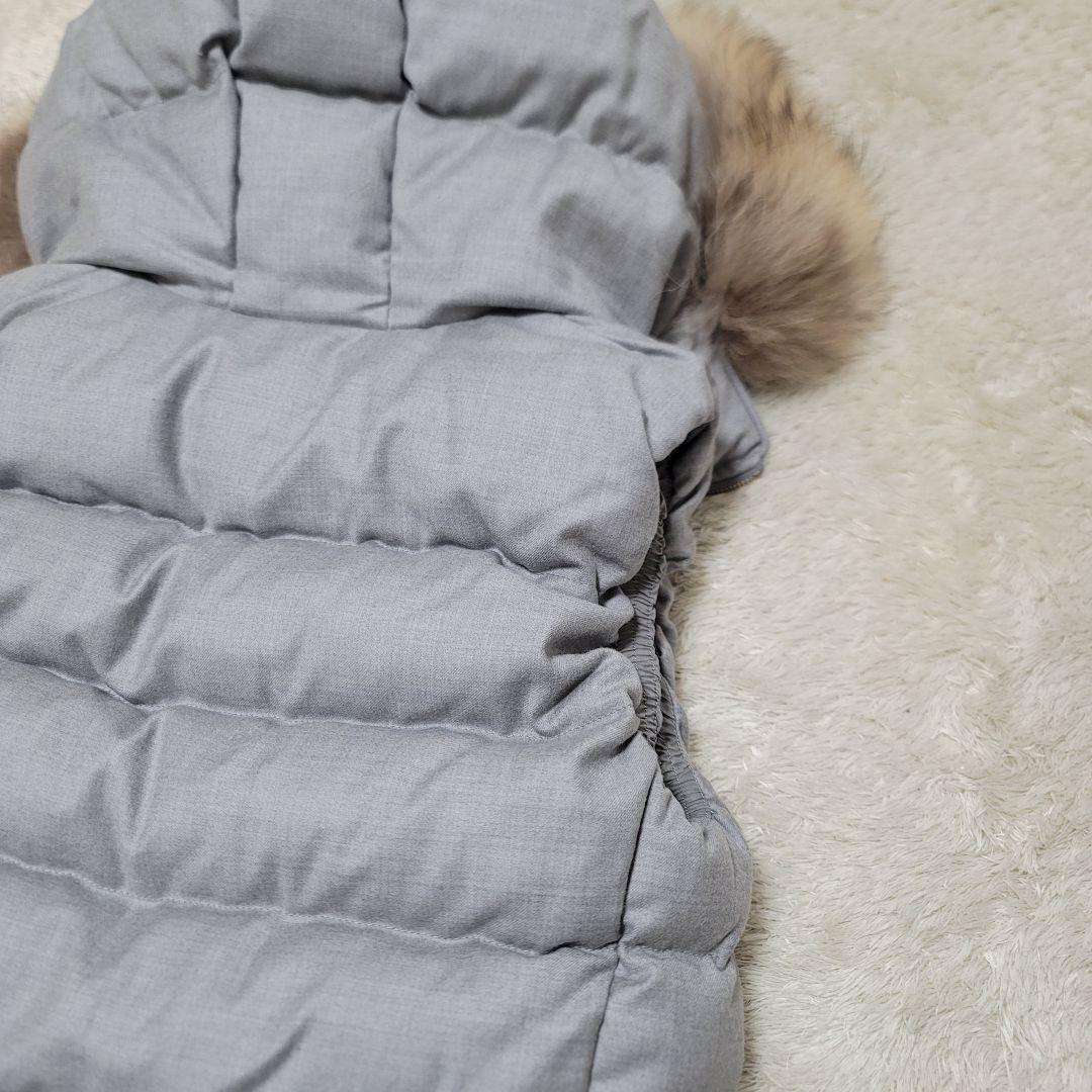 極美品✨タトラス ダウンベスト ラクーンファー カシミヤ混 ダブルジップ グレー