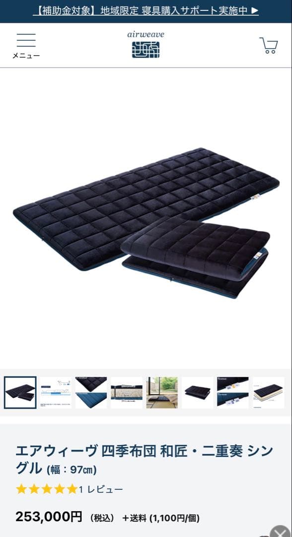 エアウィーヴ 四季布団 和匠・二重奏 シングル