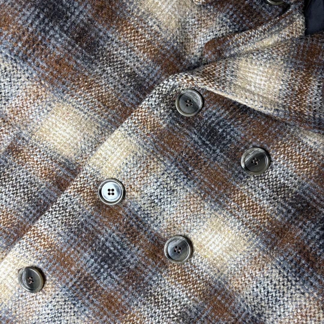 Cal Craft　ピーコート　USA製　90s　オンブレチェック　キルティング