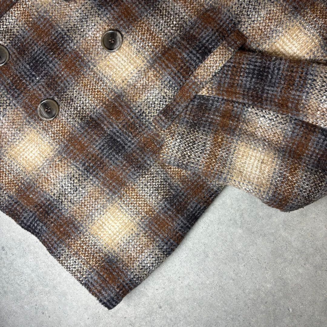 Cal Craft　ピーコート　USA製　90s　オンブレチェック　キルティング