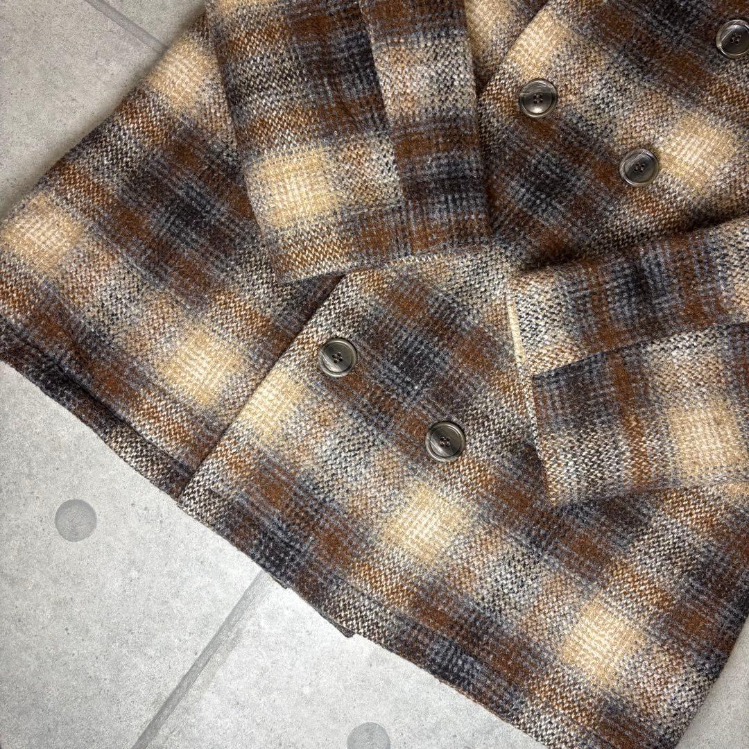 Cal Craft　ピーコート　USA製　90s　オンブレチェック　キルティング