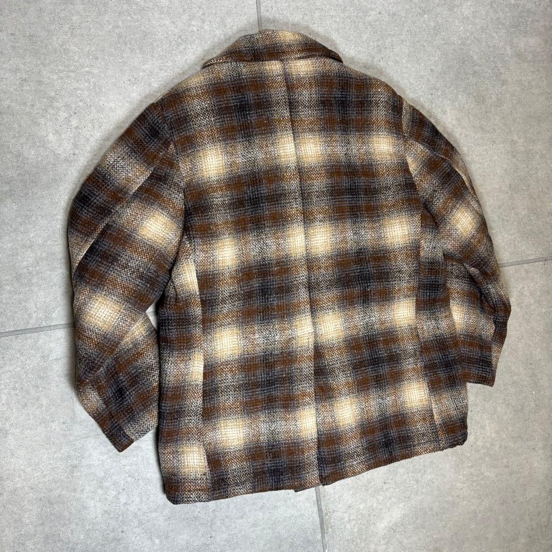 Cal Craft　ピーコート　USA製　90s　オンブレチェック　キルティング