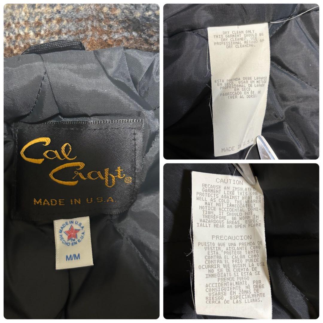 Cal Craft　ピーコート　USA製　90s　オンブレチェック　キルティング