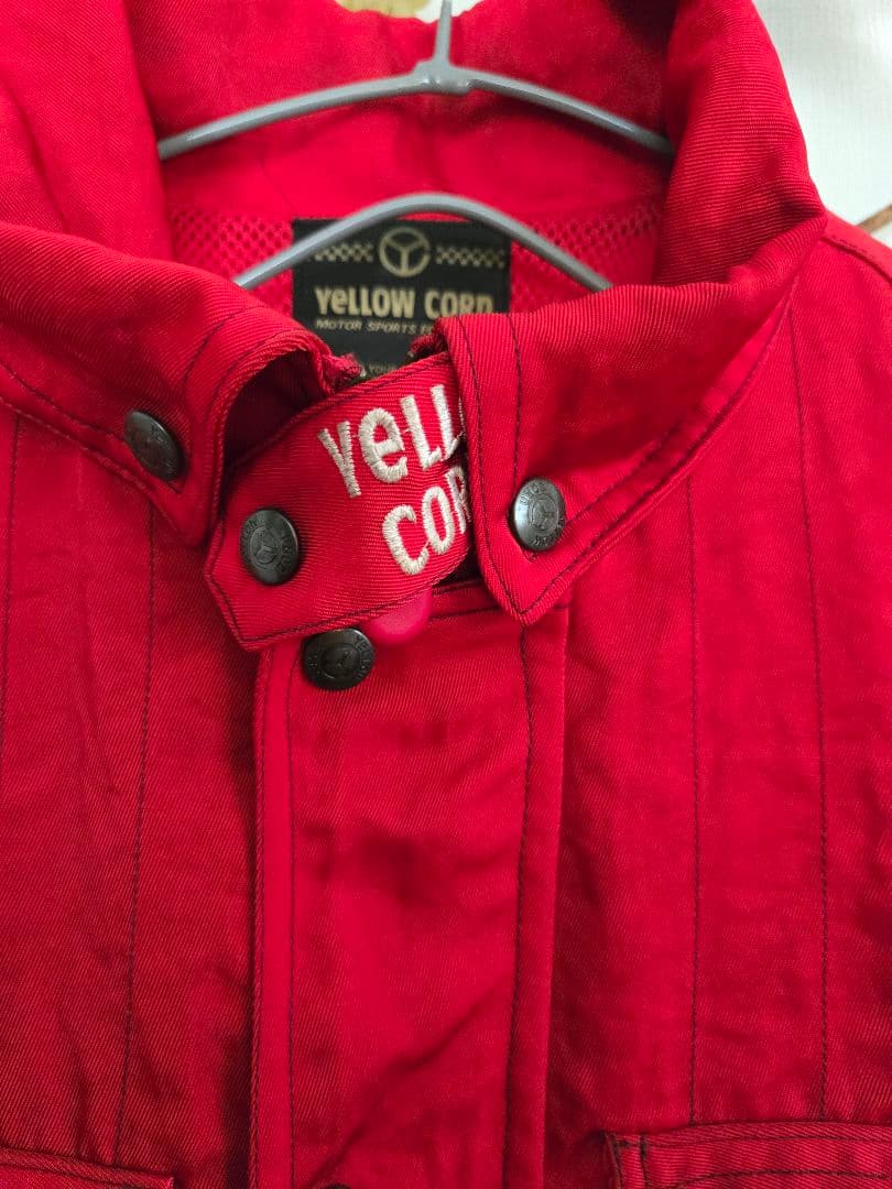 YELLOW CORN バイク用刺繍レッドジャケット