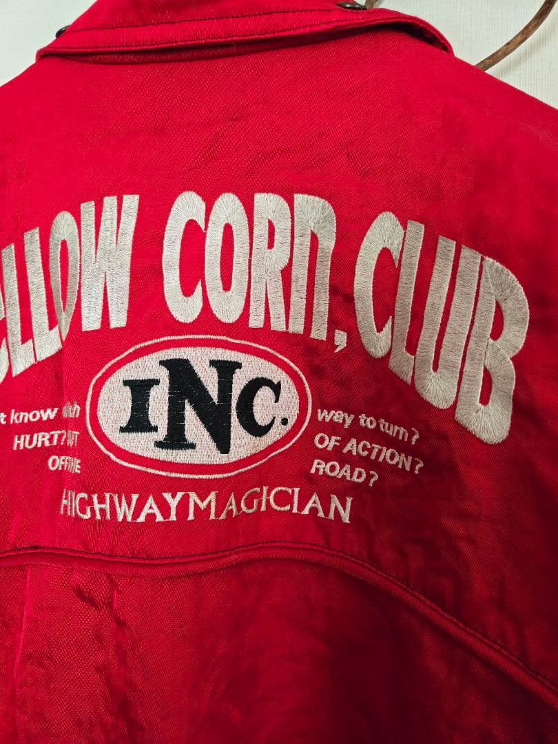 YELLOW CORN バイク用刺繍レッドジャケット
