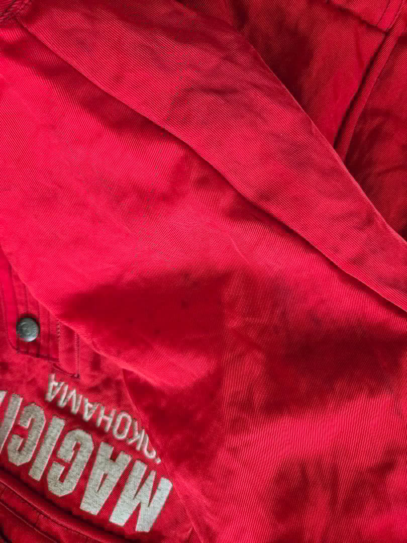 YELLOW CORN バイク用刺繍レッドジャケット